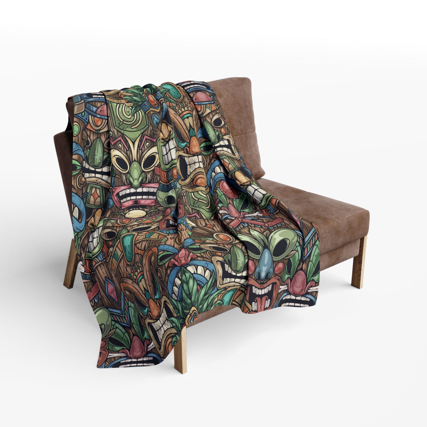 Tiki Legends Fleece Blanket - Colorful Tropical Design