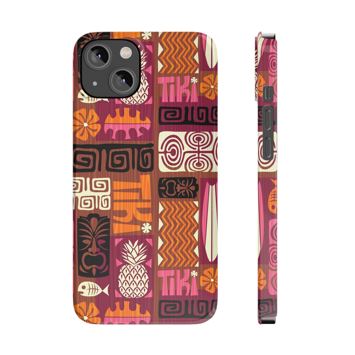 Slim Phone Cases - Tiki Poster Pink/Orange