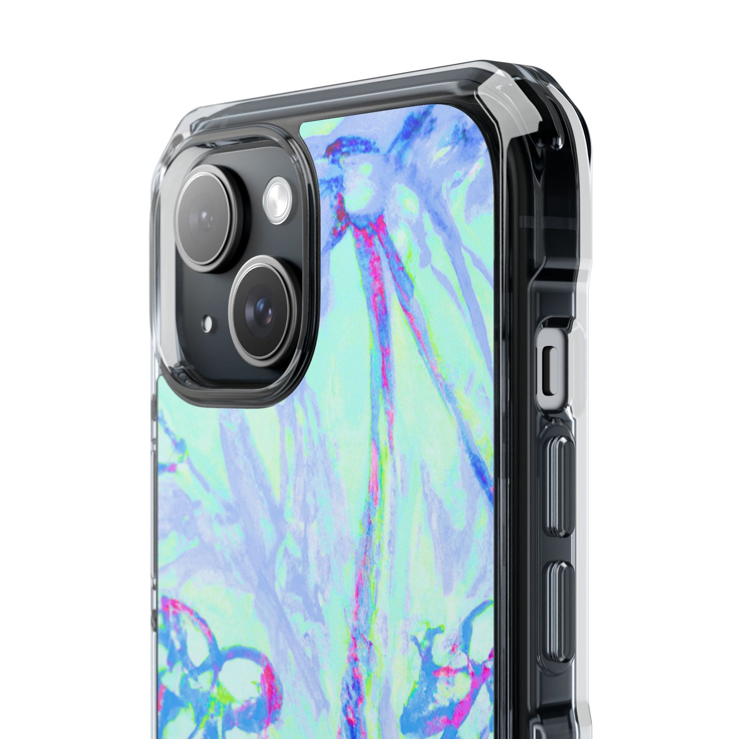 Tropical Doodles/Blue Magnetic Clear Phone Case, Many Models