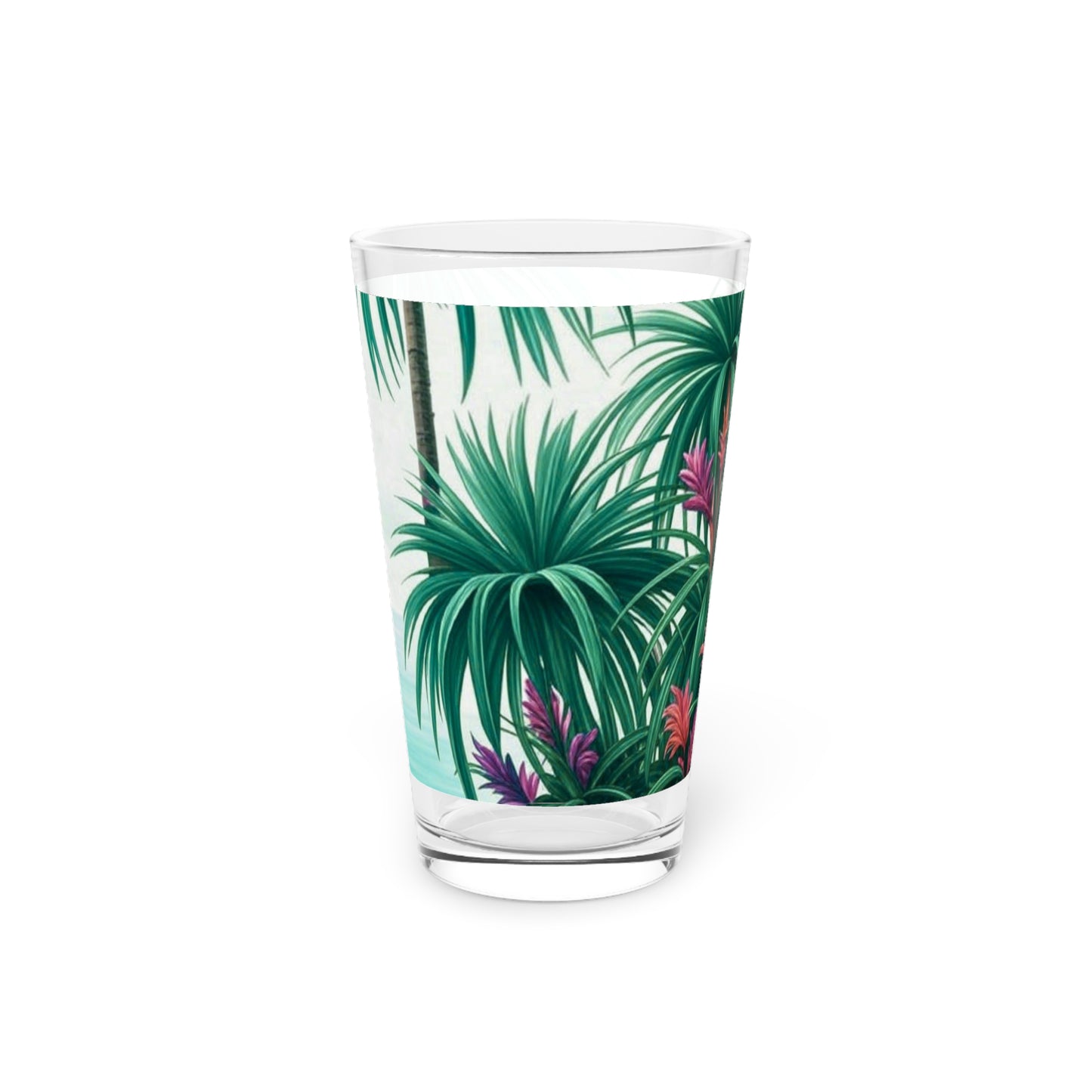 Pint Glass, 16oz, Tiny Palm Island