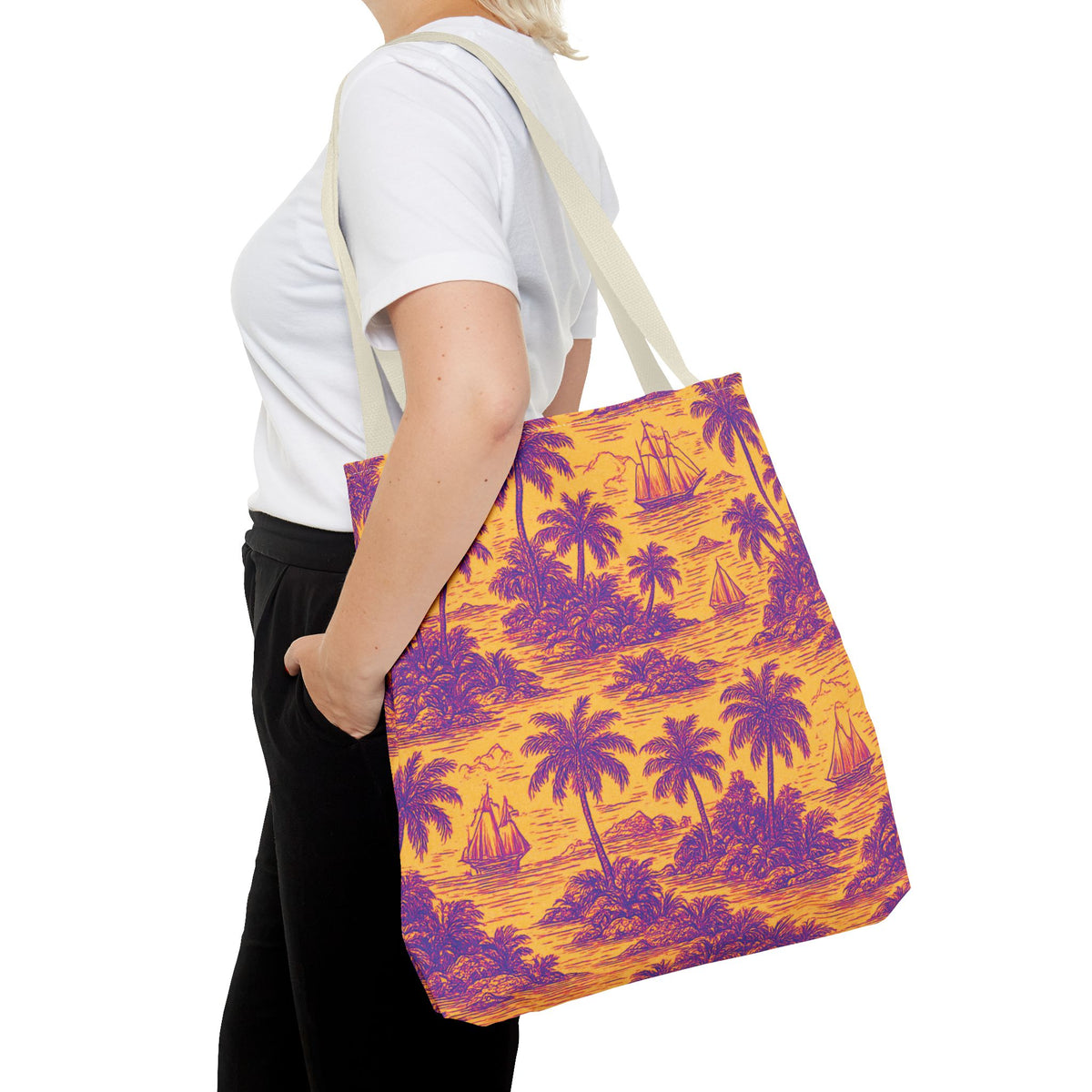Faraway Toile/Pop Tote Bag - 3 Sizes