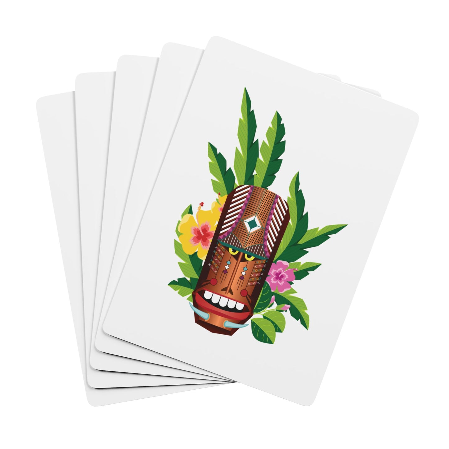 Poker-Sized Playing Cards - Tiki Boss Loika, white