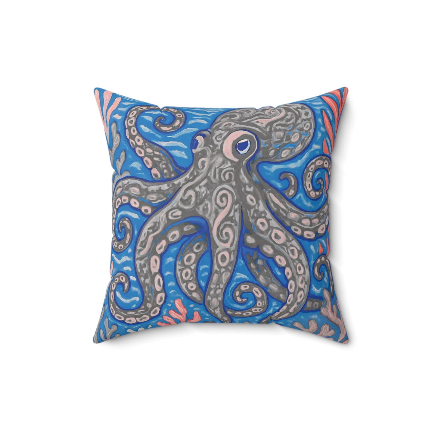 Decorative Pillow - Accent Cushion, 4 Sizes / Octopus Kraken Joe, Slate