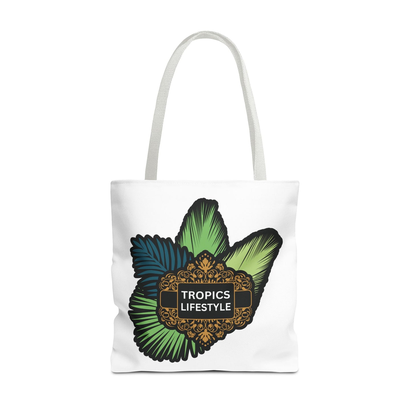 Elegant Tropics Lifestyle Logo Tote Bag - 3 Sizes, White