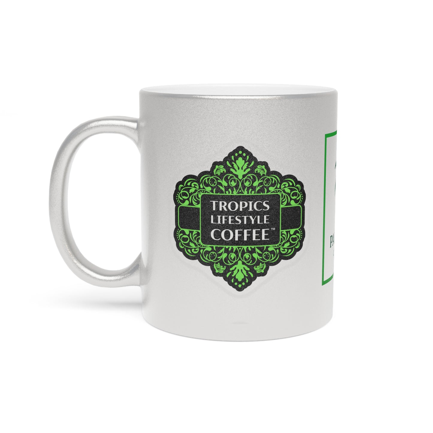 Tropical Lifestyle Coffee Metallic Mug, W/ Club - Elegant Coffee Cup, Chic Gift, Coffee Lover's Essentials