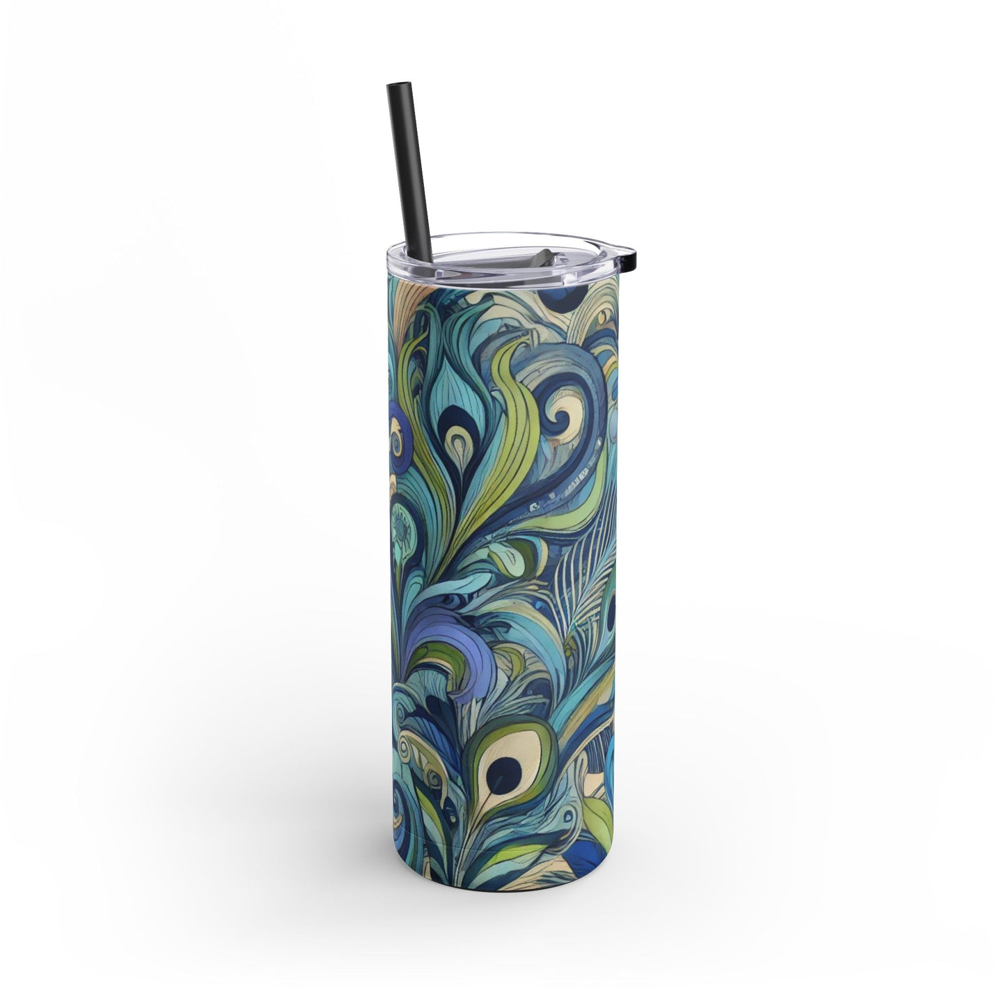 20oz Matte Tumbler, 7 Colors - Stylish Travel Cup - Feather Currents, Blue