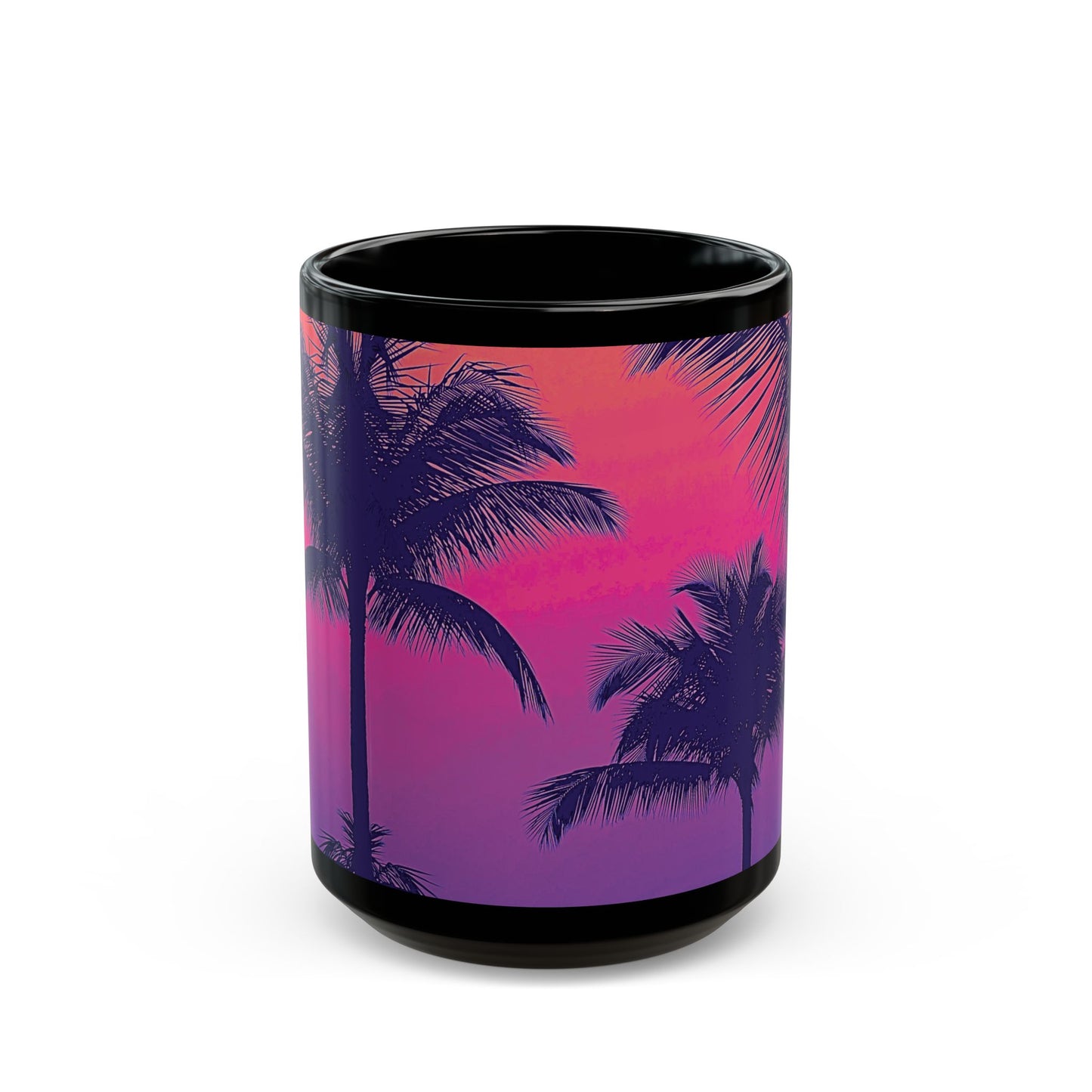 Black Coffee Mug - Palm Glow, Heatwave