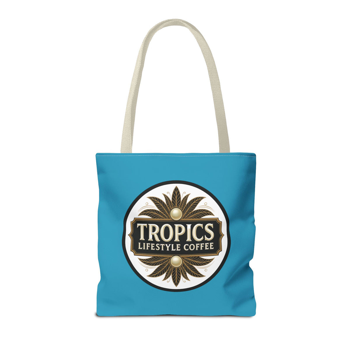 Tropics Lifestyle Coffee Tote Bag - 3 Sizes / Turquoise