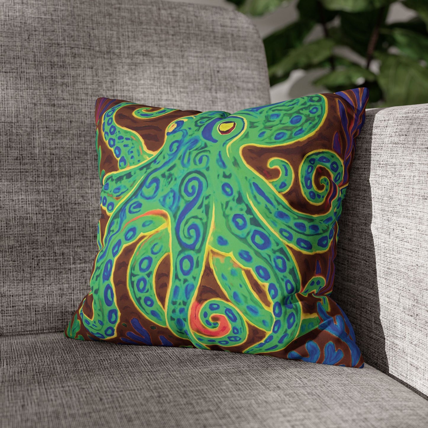 Faux Suede Square Pillowcase - Gamma Kraken Joe