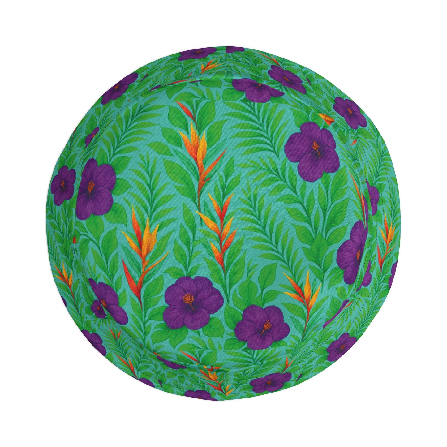 Tropical Polyester Bucket Hat, 2 Sizes - Midnight Flower Green