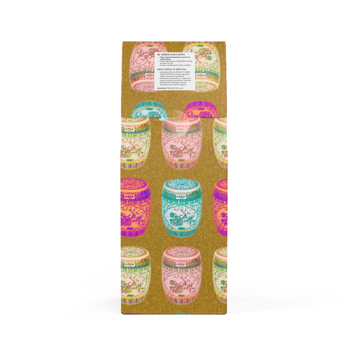 Golden Sands Single Origin™ Coffee (Light-Medium Roast) Specialty Grade / Tropical Garden Stools, Gold