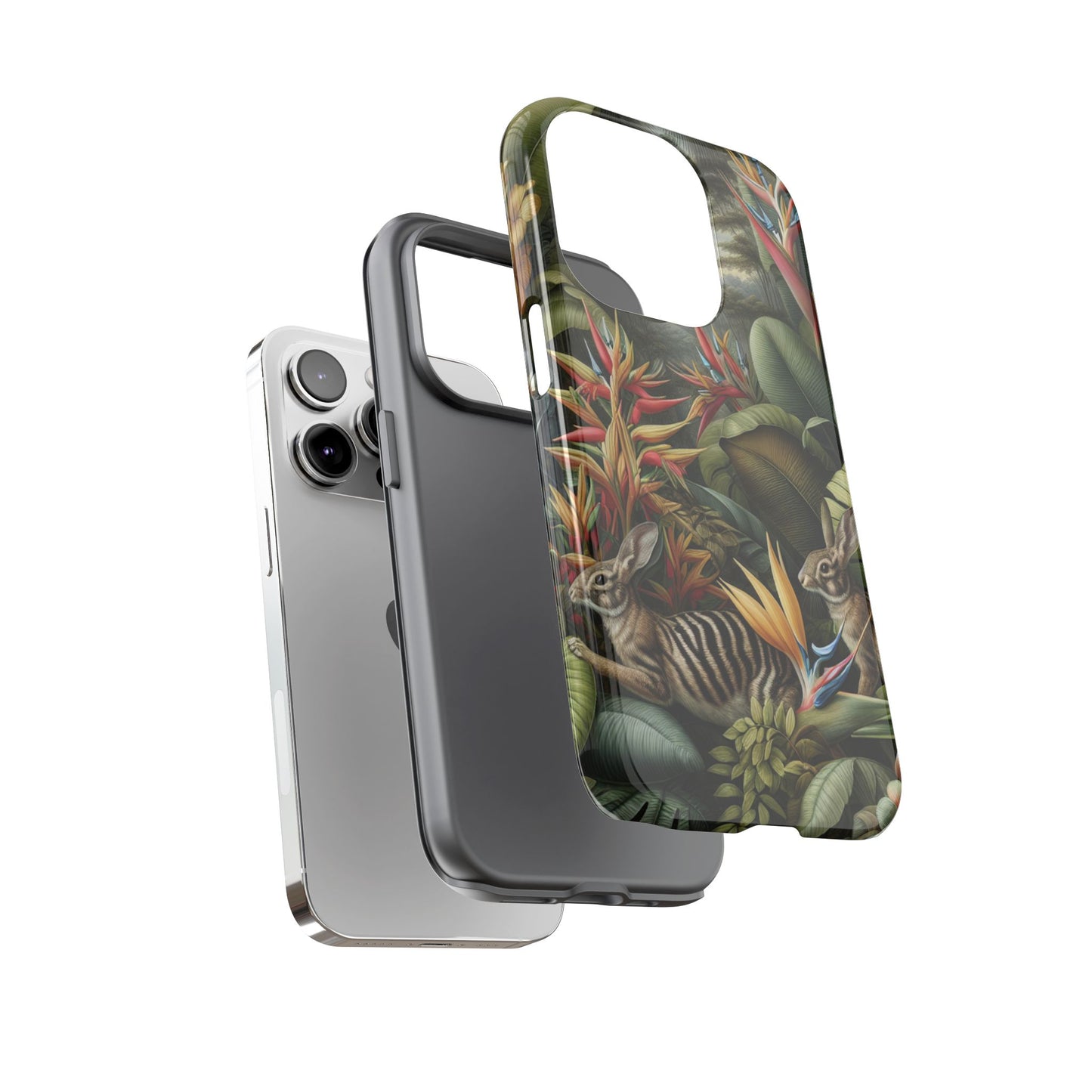Rainforest Rabbit Outing Phone Case - Tough Cases with Summer Vibe