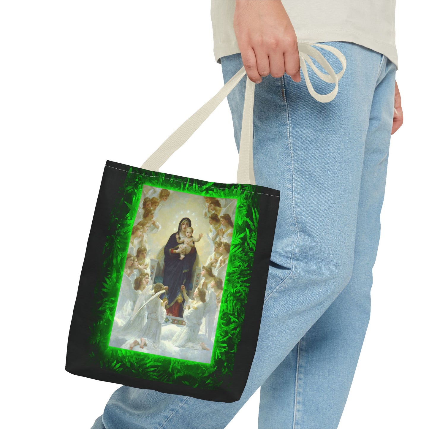 Religious Mary With the Angels Tropical Tote Bag - 3 Sizes