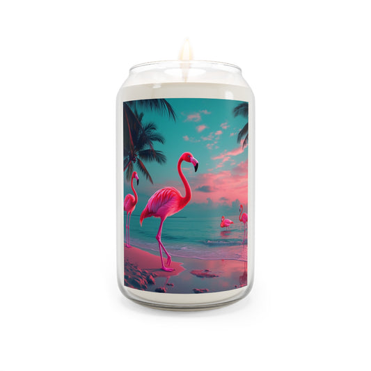 Scented Candle, 13.75oz - Neon Night Flamingos