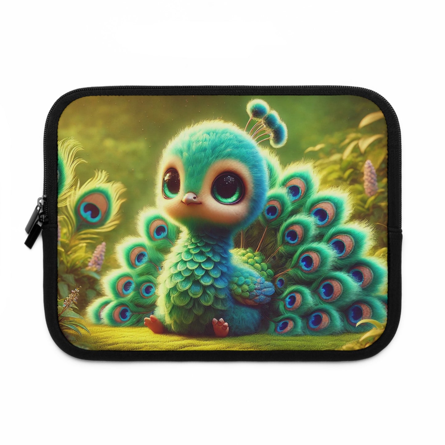 Tropical Laptop Sleeve, 5 Sizes - Perfect for Rainforest Lovers & Students / Baby Peacock