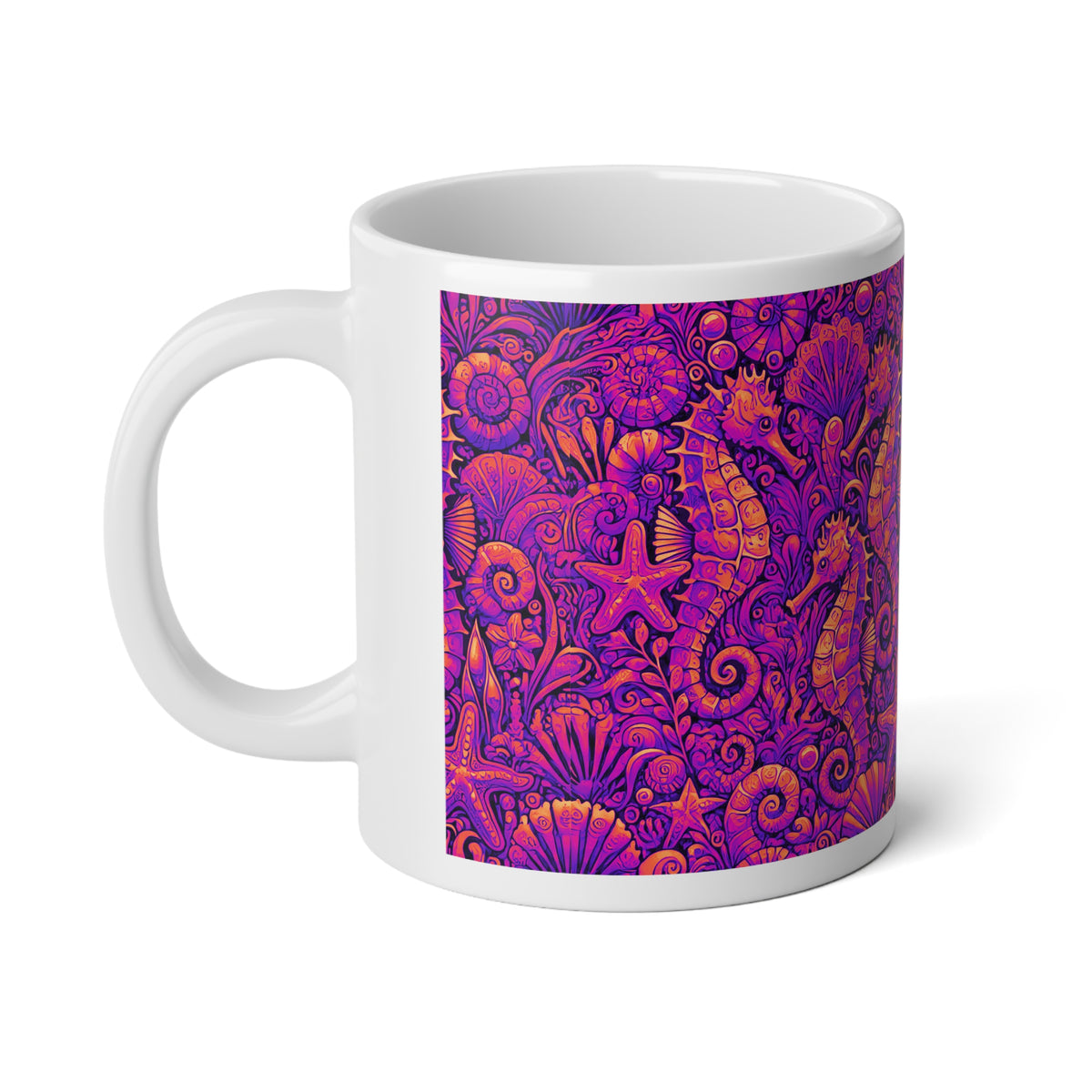 Jumbo Mug, 20oz, Seahorses Heatwave | Tropical Coffee Cup