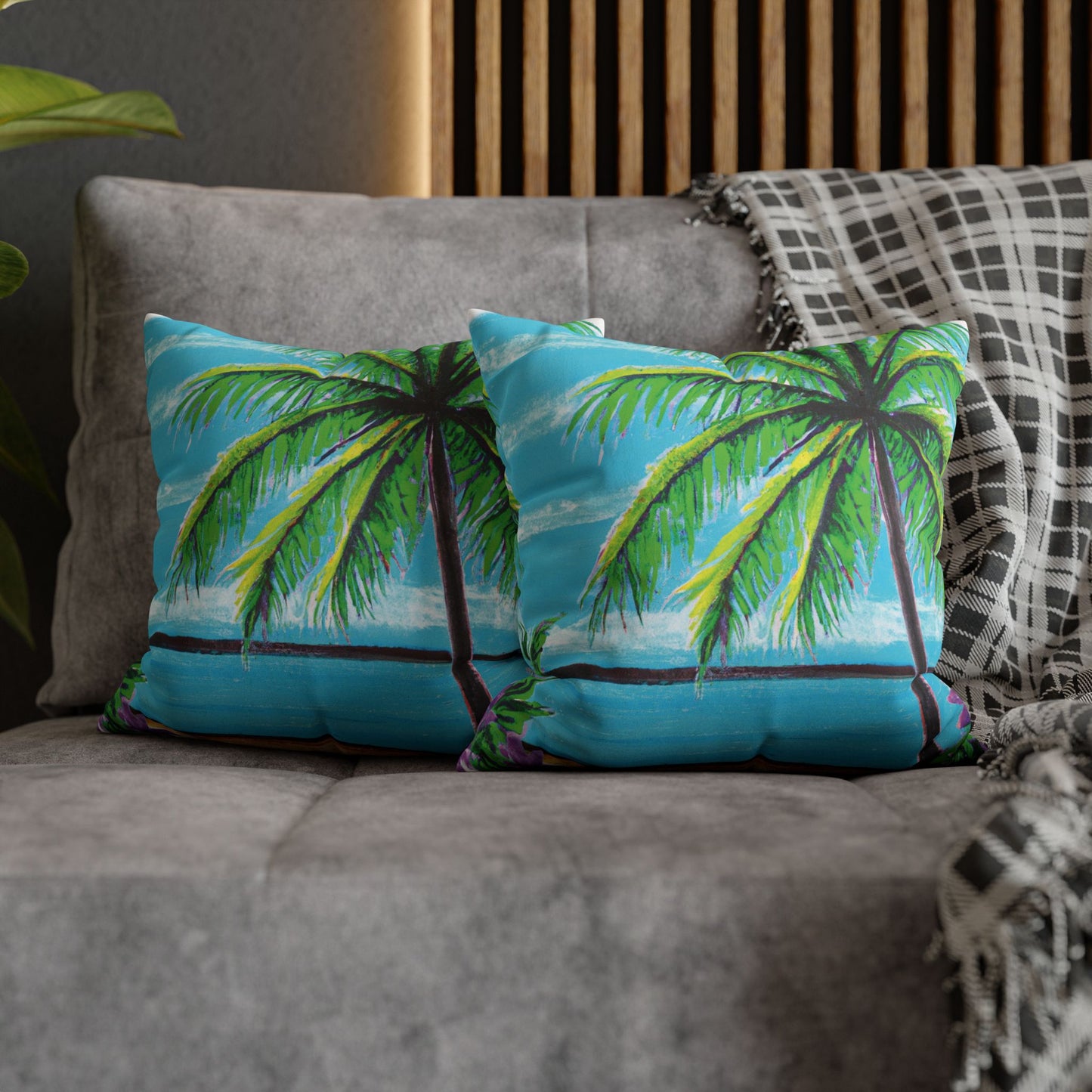 Faux Suede Square Pillowcase - Calm Beach
