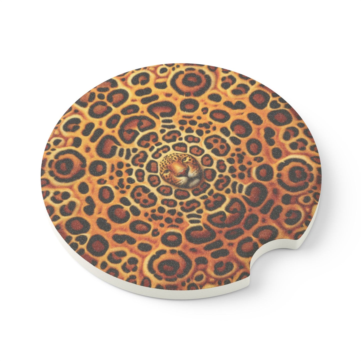 Soapstone Car Coaster - Kaleido Jaguar