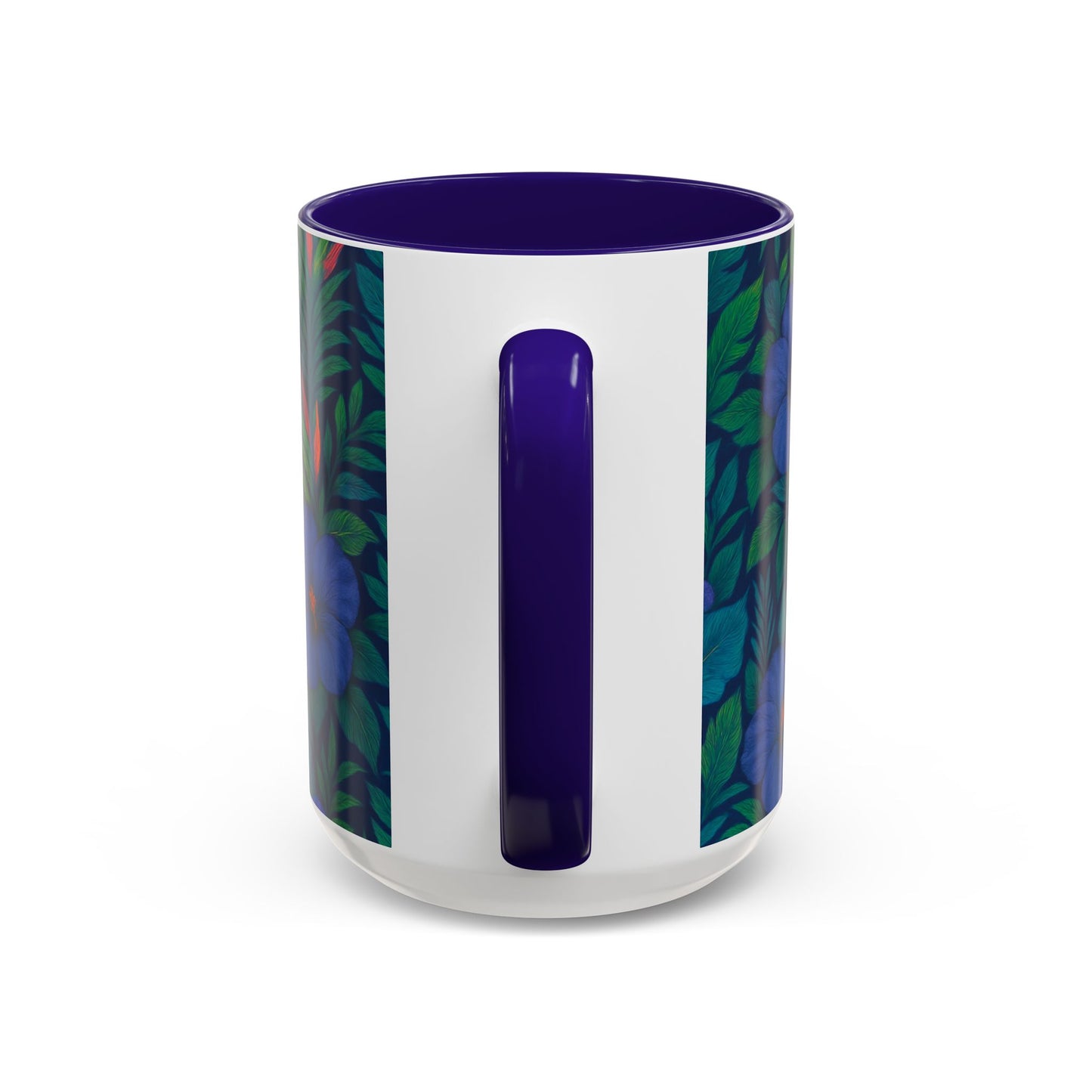 Vibrant Floral Coffee Mug - 11oz & 15oz / Midnight Flower Coral