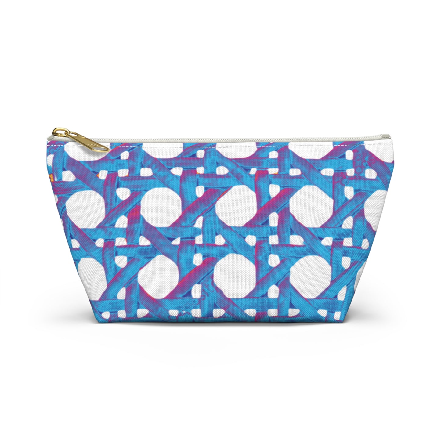 Tropical Accessory Pouch, 2 sizes | Makeup Bag | Perfect for Travel & Everyday Use / Beach Chair Wicker, Turquoise Pop