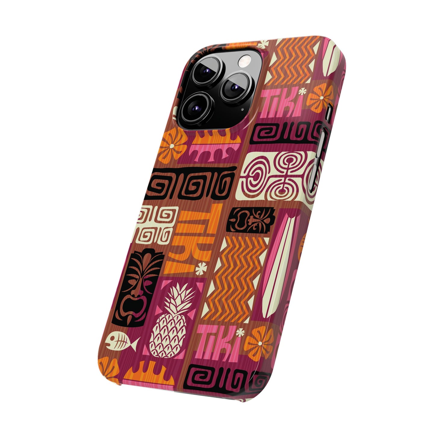 Slim Phone Cases - Tiki Poster Pink/Orange