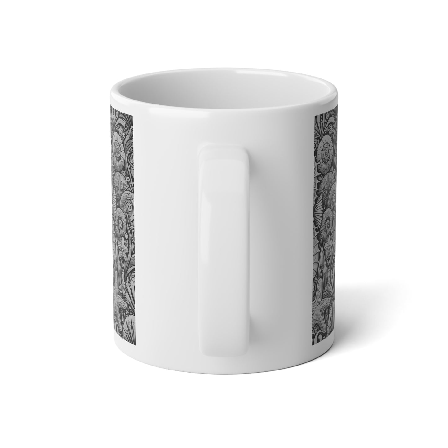 Jumbo Mug, 20oz, Seahorse Noir | Tropical Coffee Cup