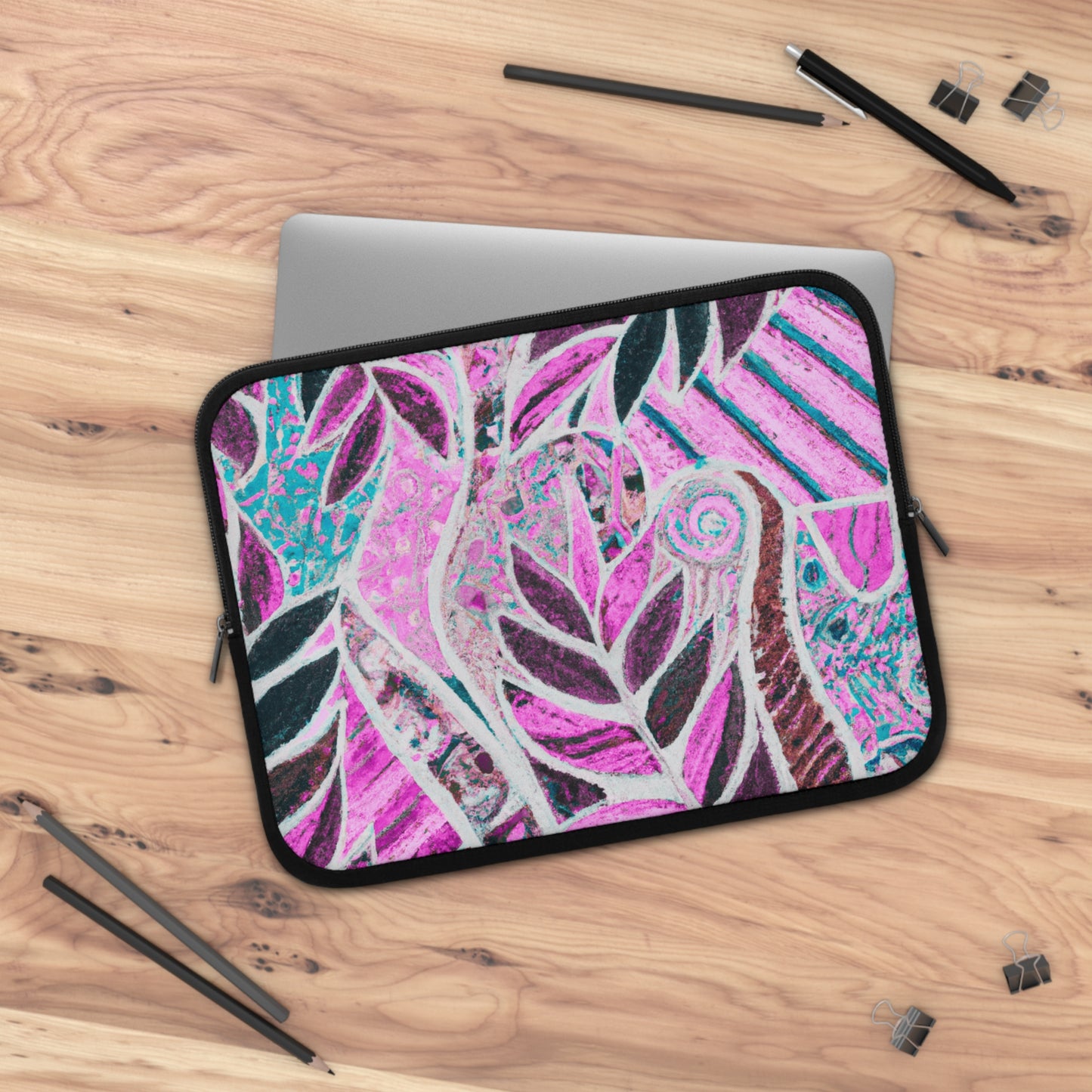 Tropical Laptop Sleeve, 5 Sizes - Perfect for Beach Lovers & Students / Amazon Whimsy, Pink