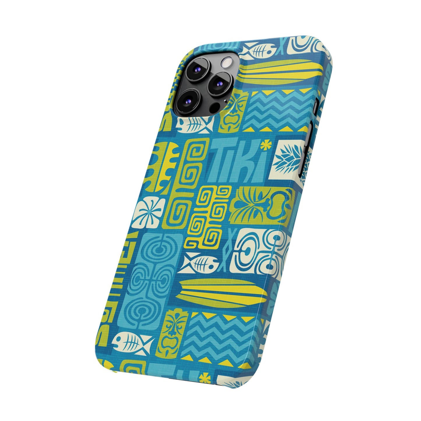 Slim Phone Cases - Tiki Poster Blue