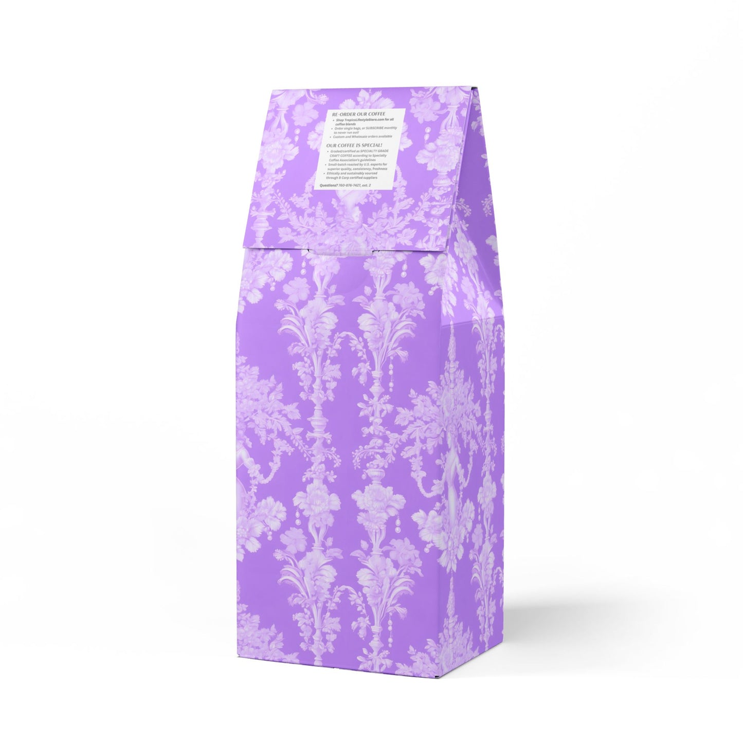 Beach Sunrise Blend™ (Light Roast) Specialty Grade Craft Coffee / Pearl Lady Toile, Amethyst