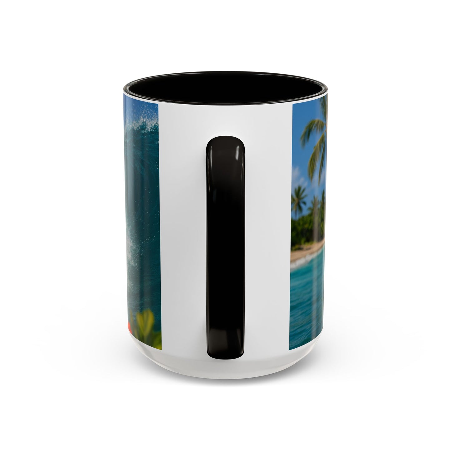 Vibrant Beach Coffee Mug - 11oz & 15oz / Puppy Ariel the Dog Surfer