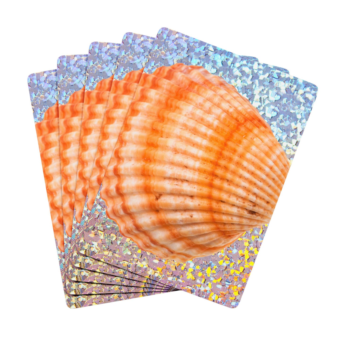 Poker=Sized Playing Cards - Disco Orange Scallop