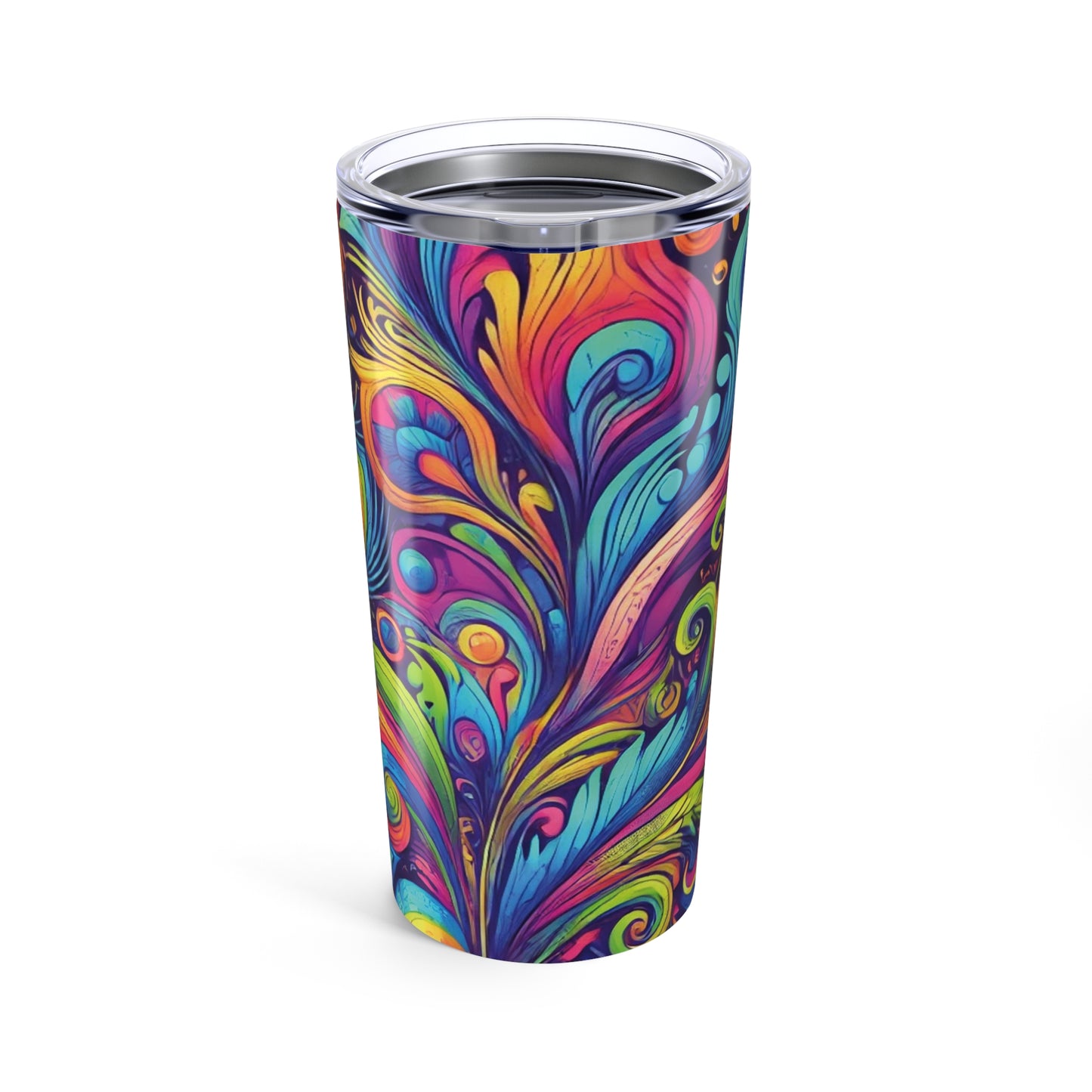 20oz Tropical Glossy Tumbler - Feather Currents Pop