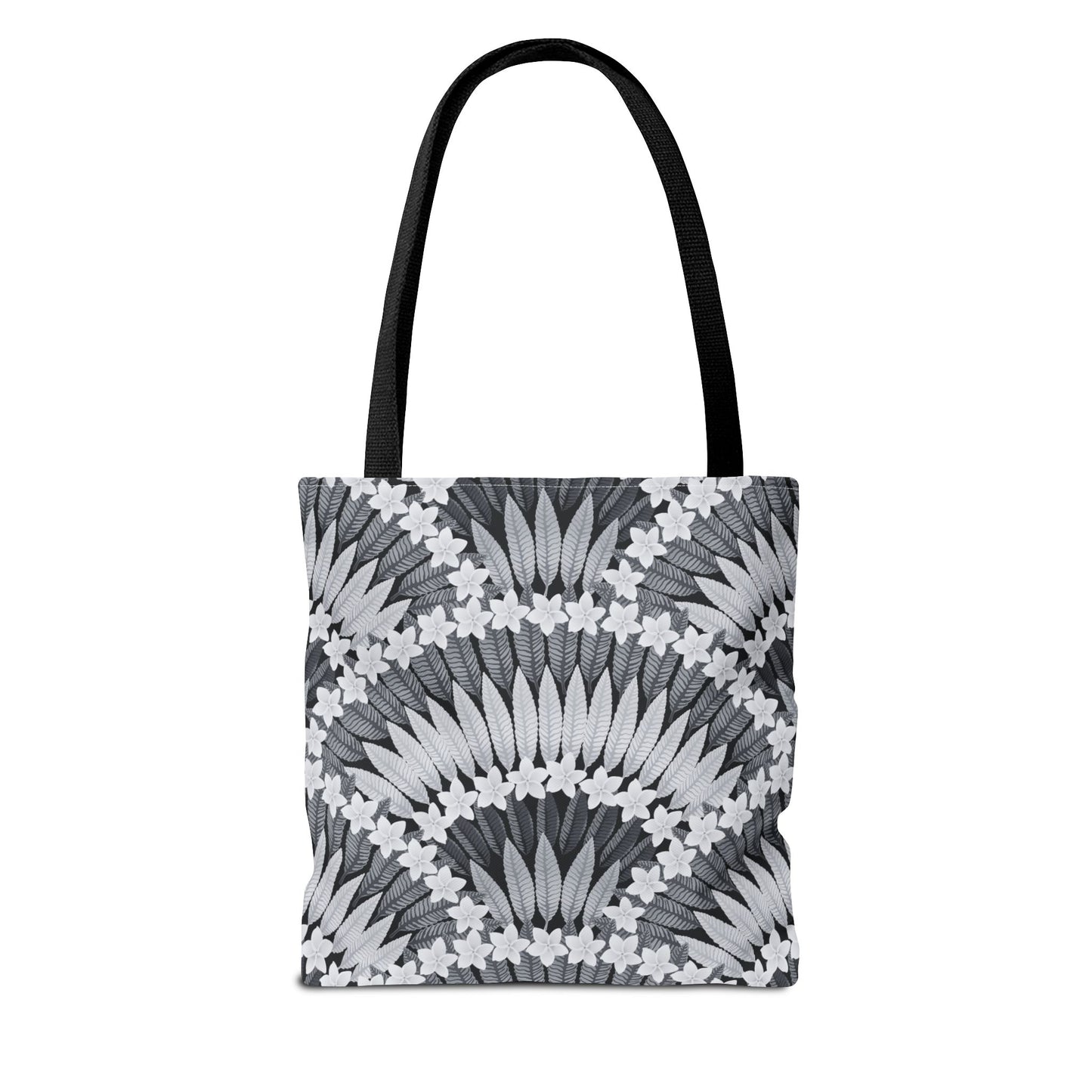 Plumeria and Palms BlackTote Bag - 3 Sizes