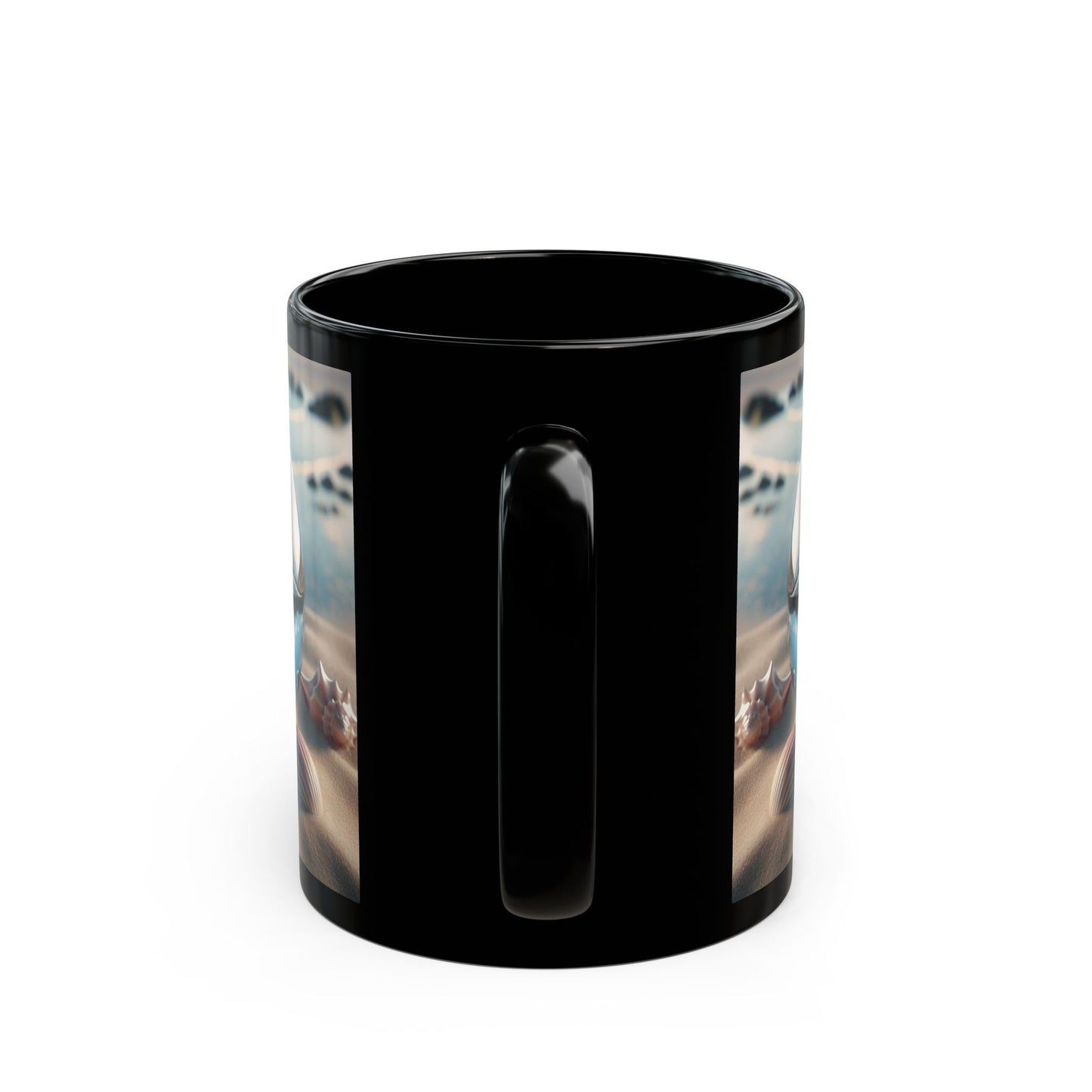 Black Coffee Mug - Beach Illusion Ball