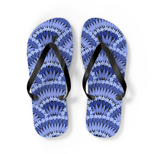 Flip Flops - Plumeria and Palms, Blue