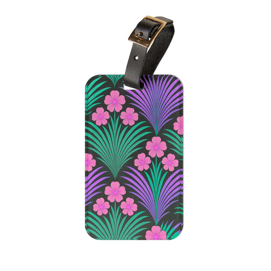Luggage Tag - Midnight Hibiscus Deco/Pink