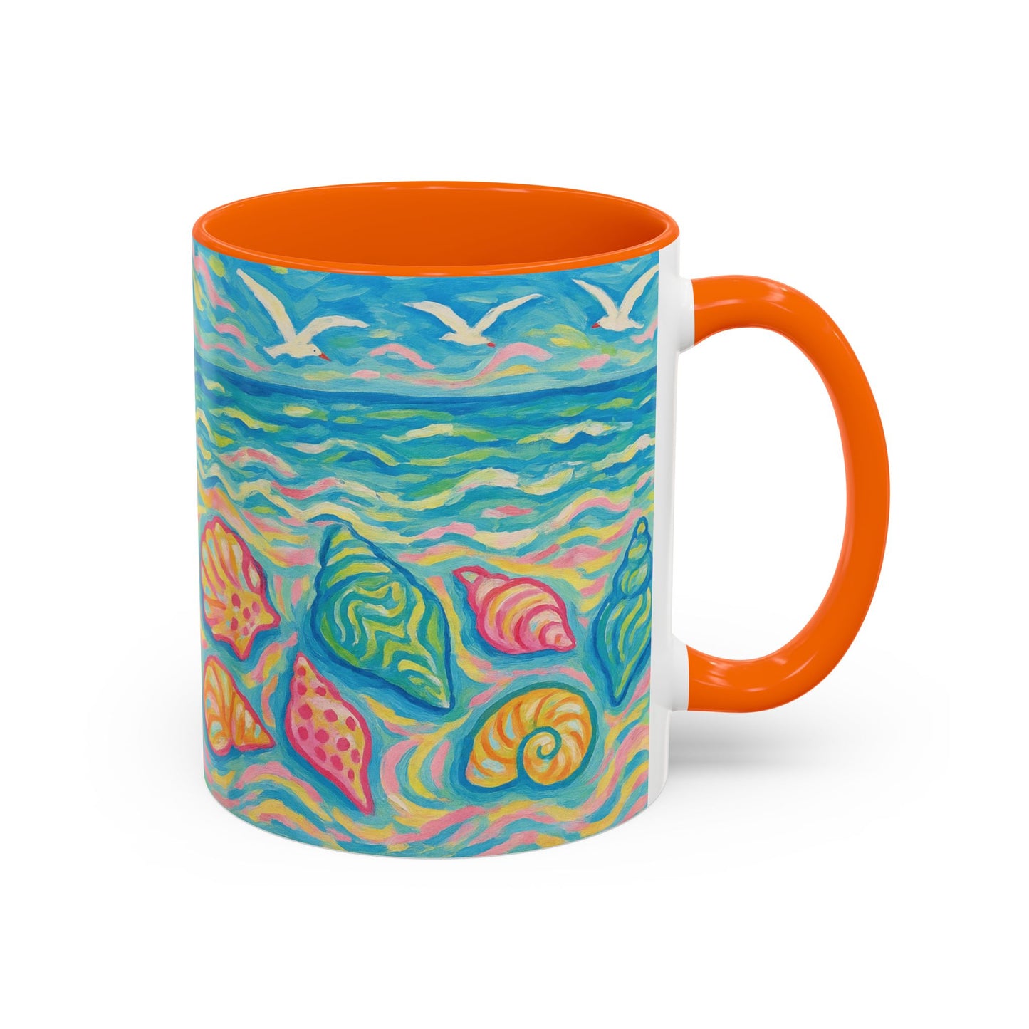 Accent Coffee Mug (11, 15oz), 8 Colors - Glow Seashells
