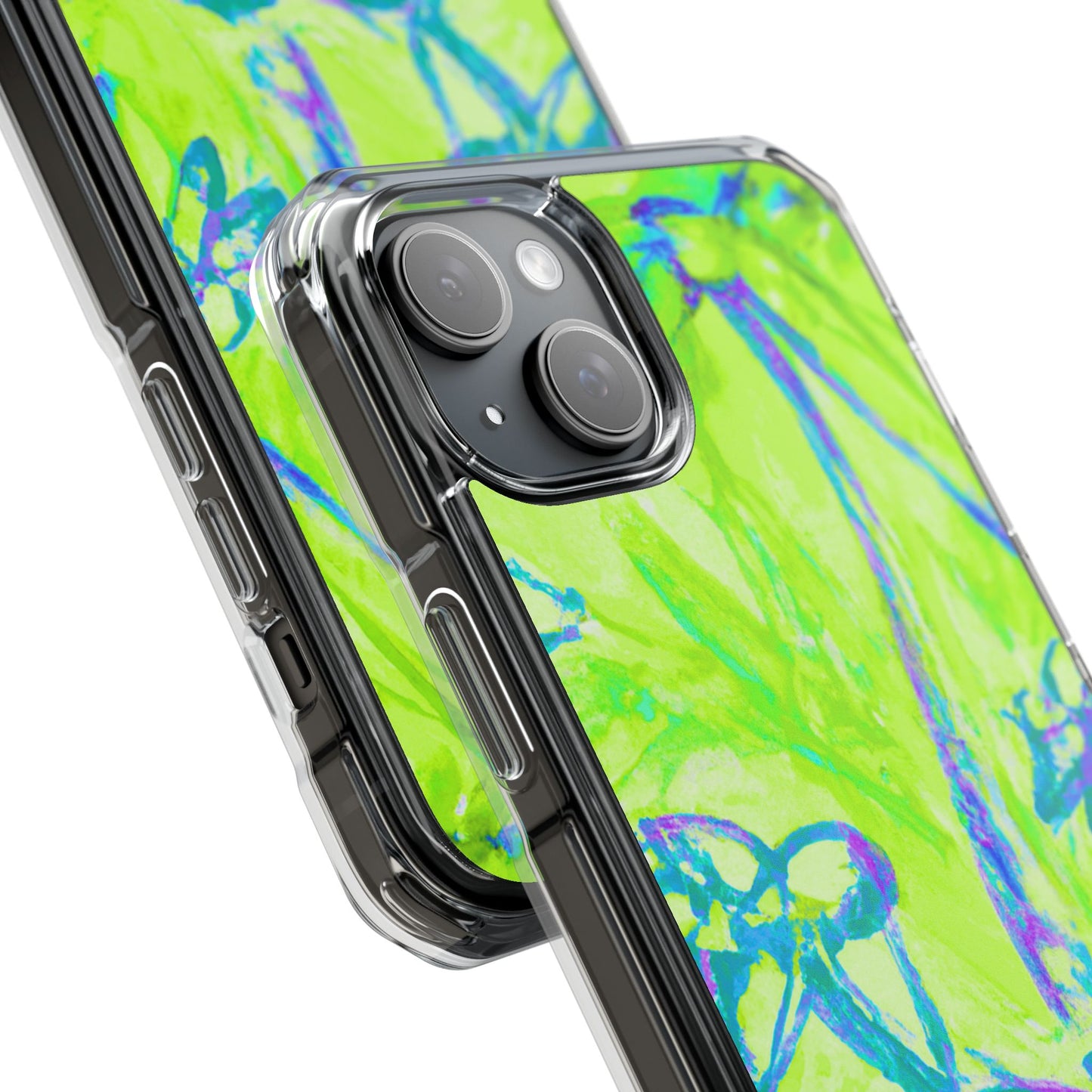 Tropical Doodles/Lime Magnetic Clear Phone Case, Many Models