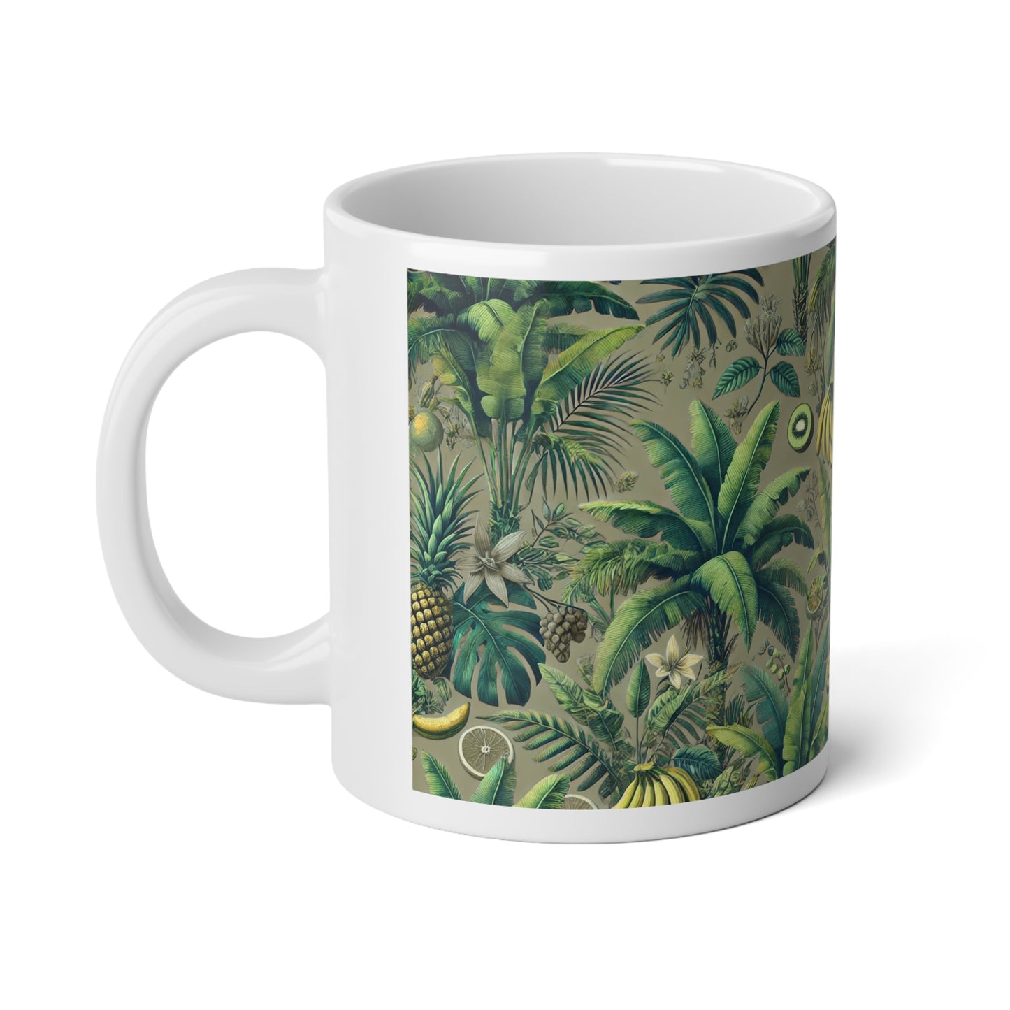Jumbo Mug, 20oz, More Tropical Fruit, Taupe | Tropical Coffee Cup