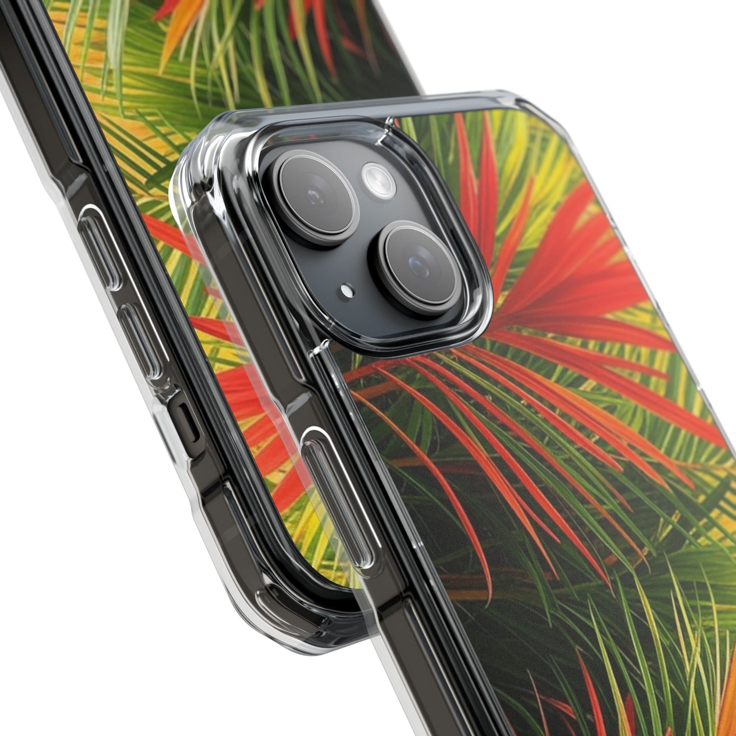 Red Flame Palm Magnetic Clear Phone Case, Many Models