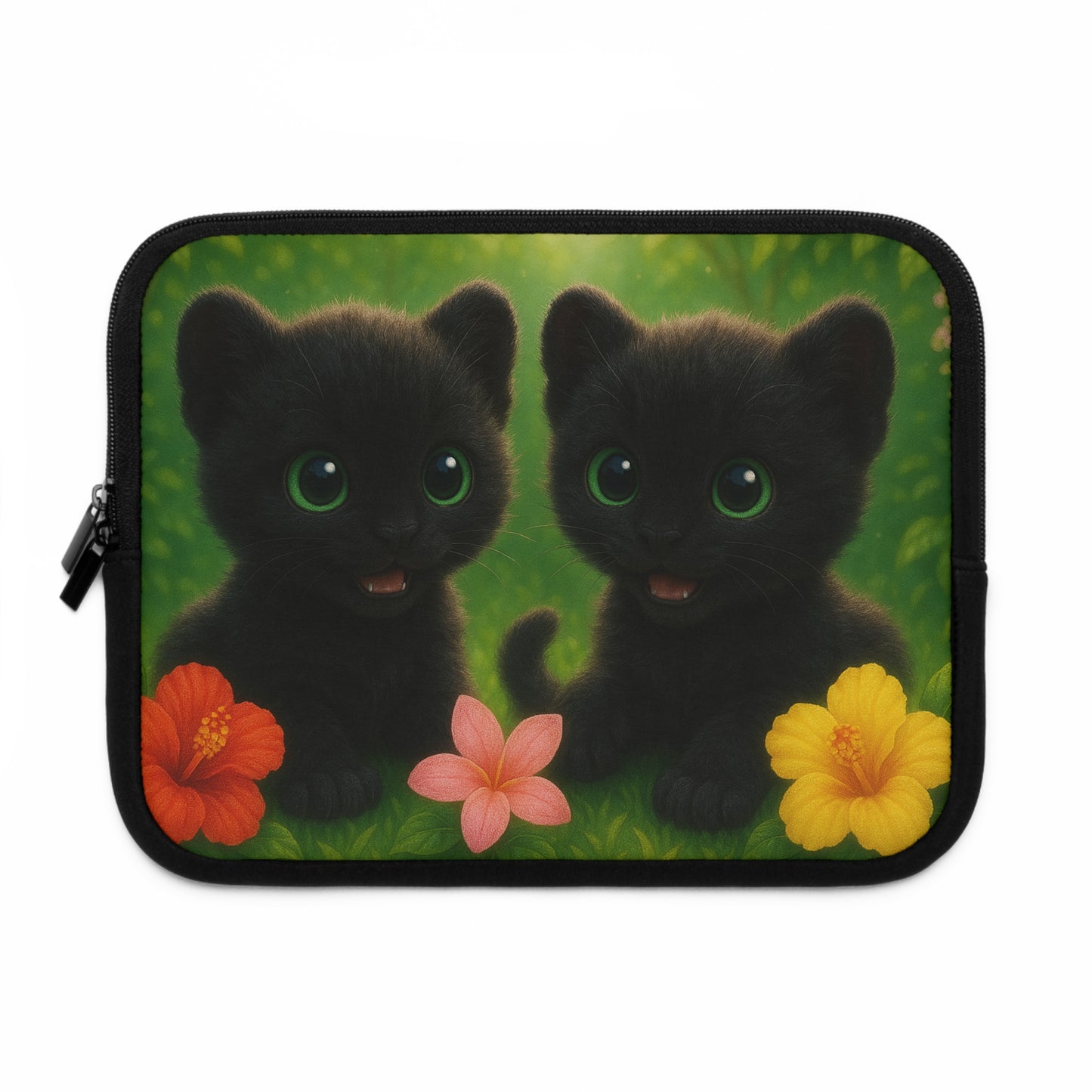 Tropical Laptop Sleeve, 5 Sizes - Perfect for Animal Lovers & Students / Baby Black Panthers