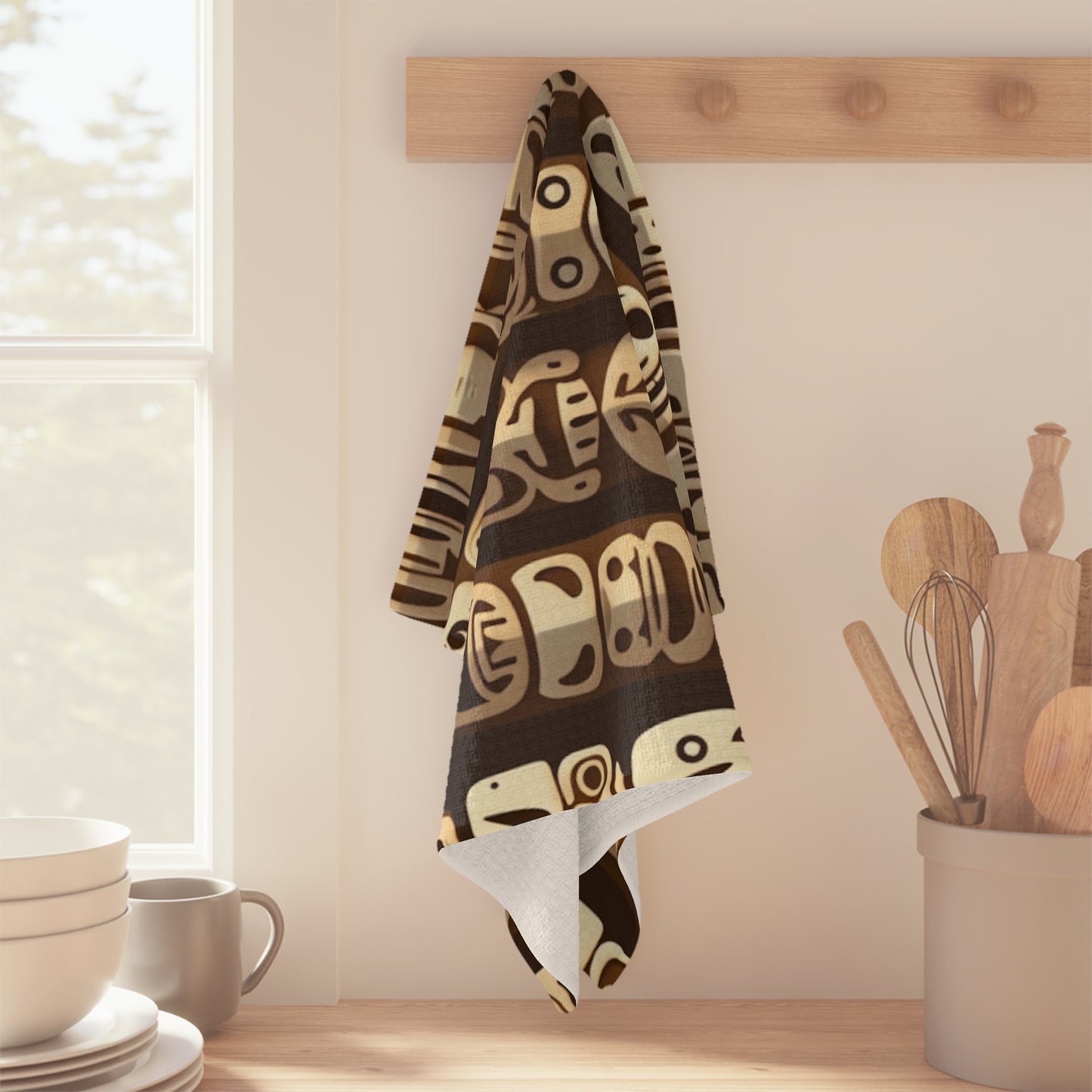 Microfiber Coffee/Tea Towel — Forgotten World Tiki Totems