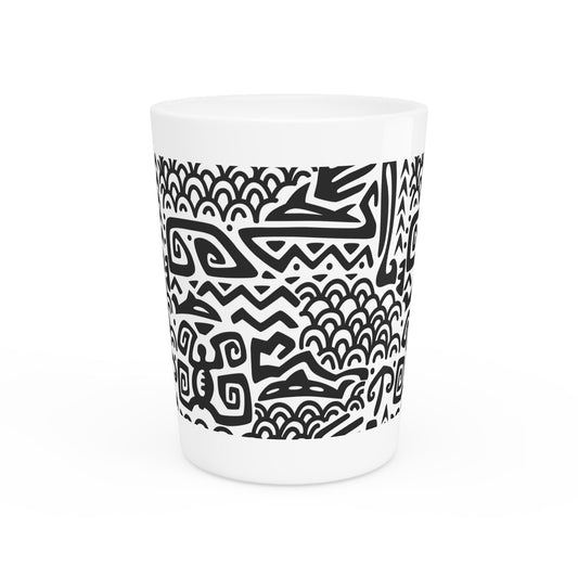 Ceramic Shot Glass - Tiki Aztec Black