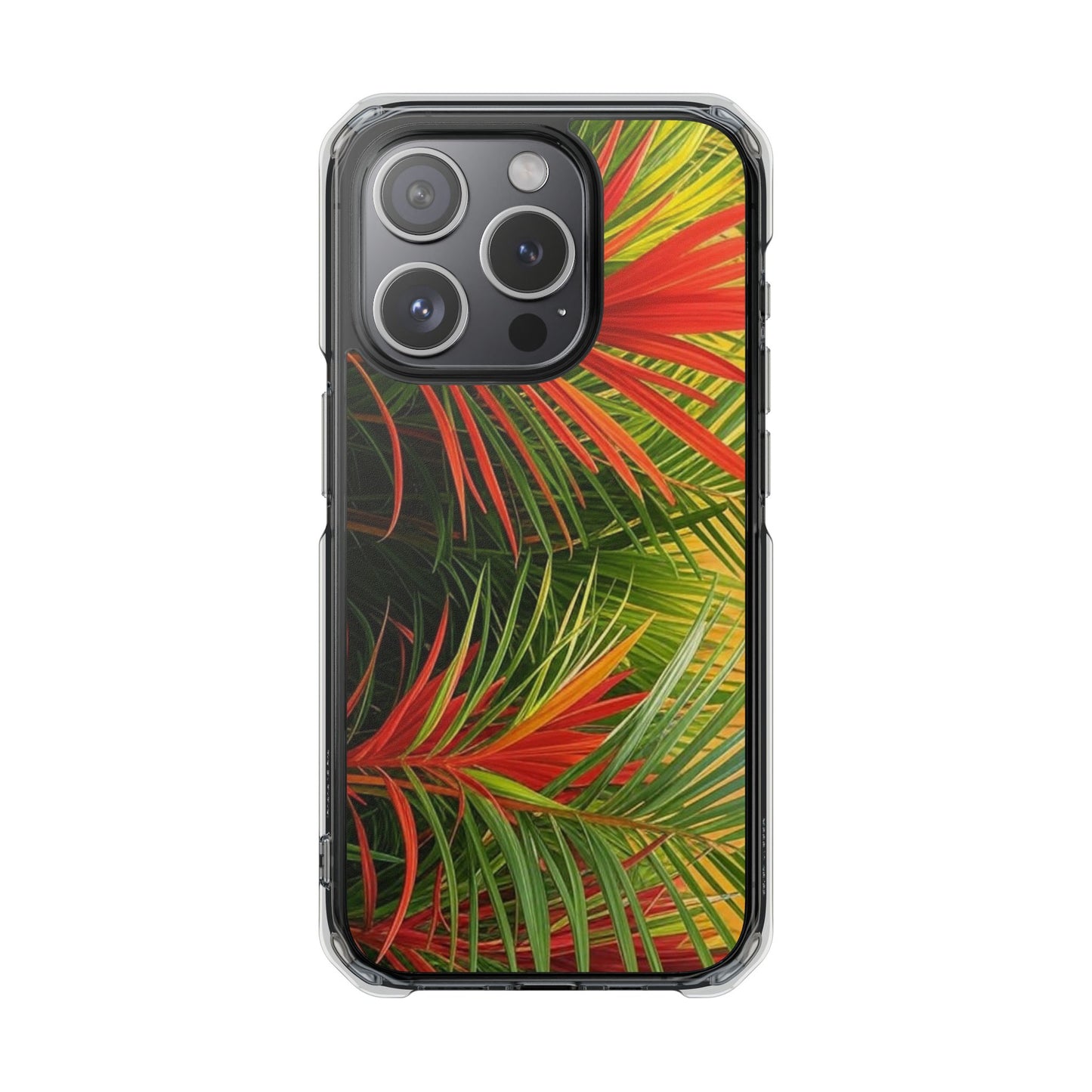 Red Flame Palm Magnetic Clear Phone Case, Many Models