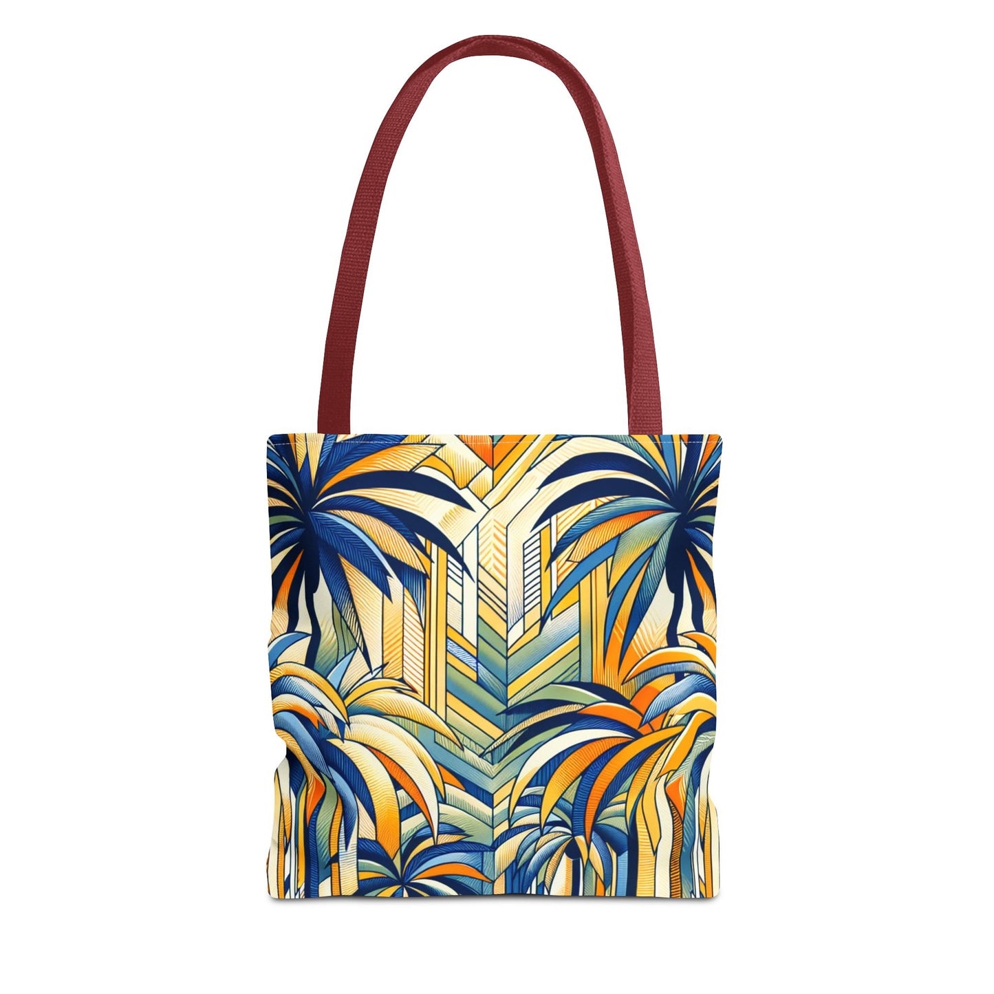 Stylized Palms Blue Tote Bag - 3 Sizes