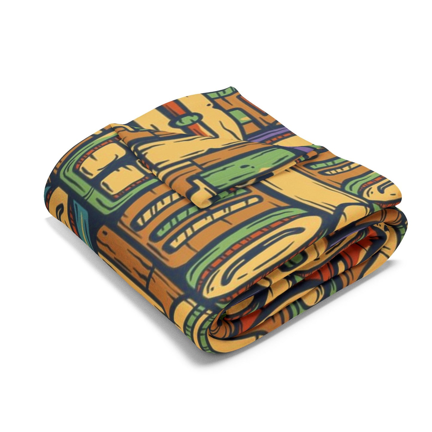 Colorful Tiki Party Fleece Blanket - Fun Tropical Design