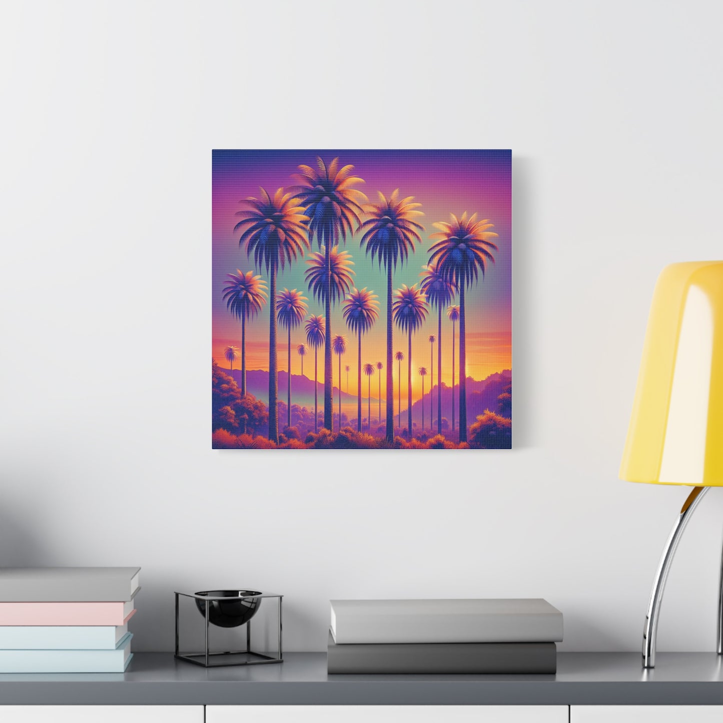 Matte Canvas, Stretched, Various Sizes / Sunset Palms