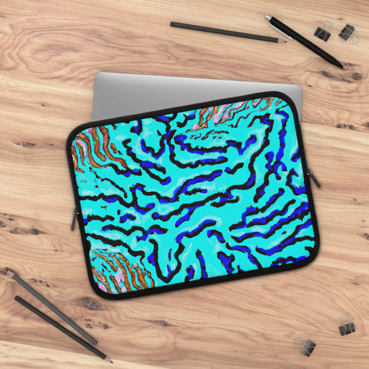 Tropical Laptop Sleeve, 5 Sizes - Perfect for Beach Lovers & Students / Wild Coral, Turquoise