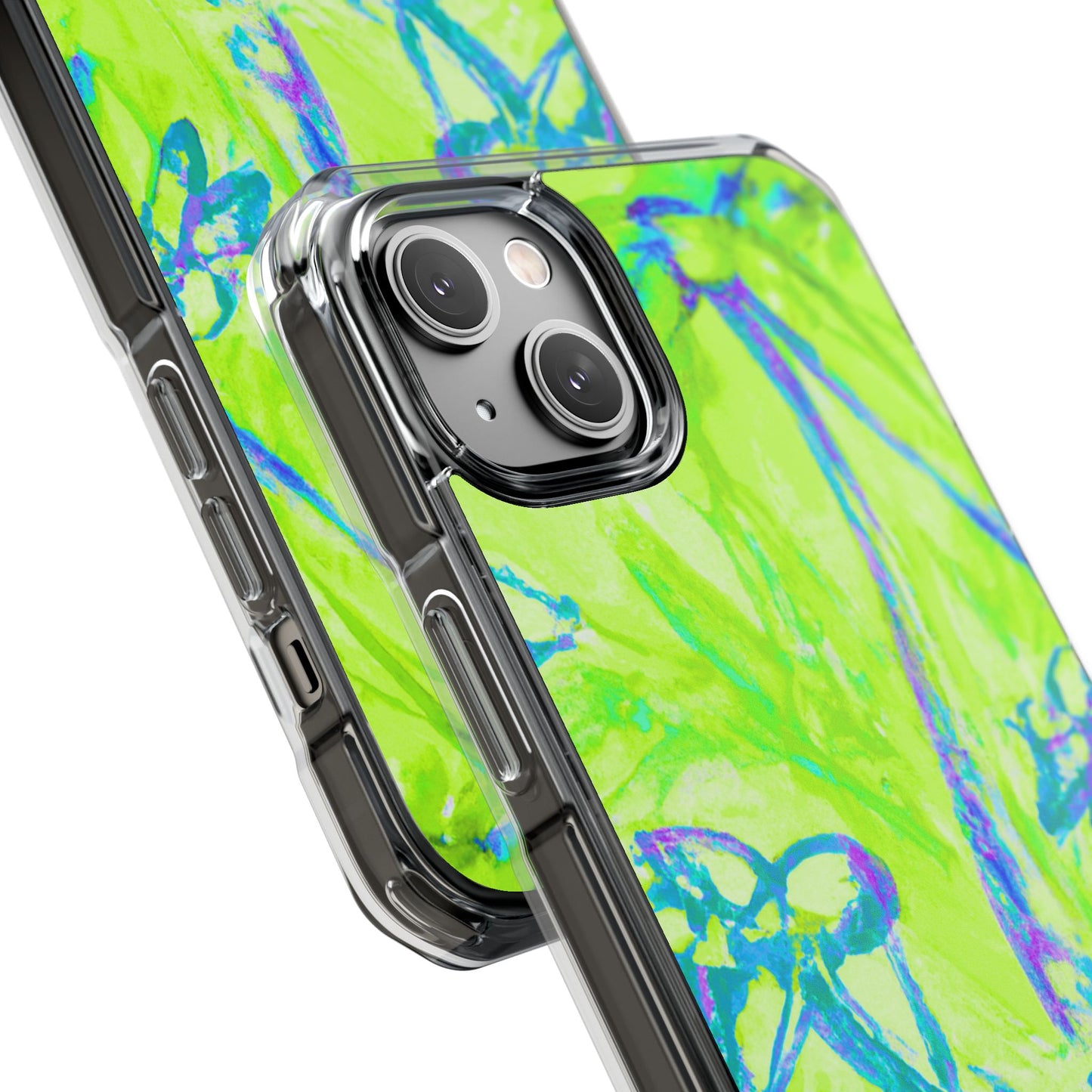 Tropical Doodles/Lime Magnetic Clear Phone Case, Many Models