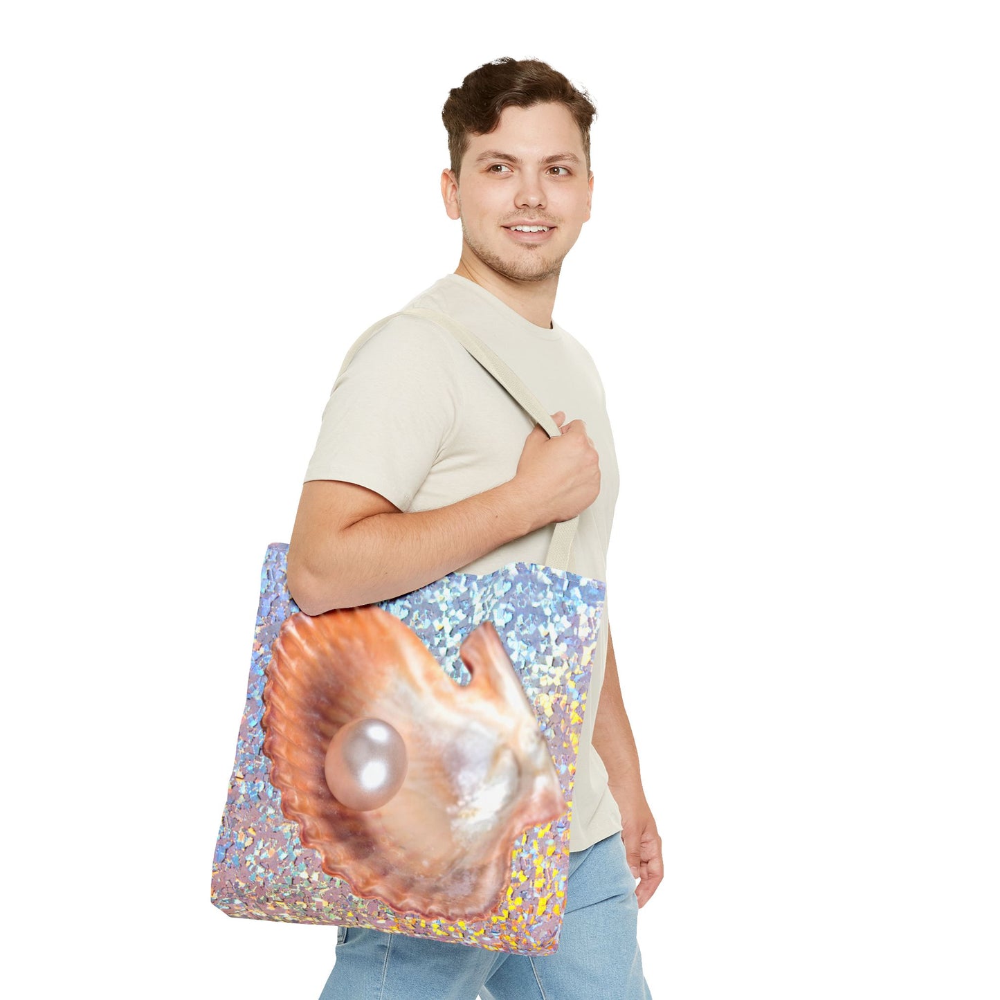 Disco Peach Pearl & Shell Tote Bag - 3 Sizes